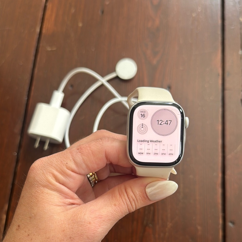 Apple Watch Series 10 GPS, 42mm Silver Aluminum Sport Case with Starlight Sport - Picture 8 of 16